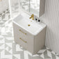 Pride Floorstanding 800mm 2-Drawer Vanity Unit with Polymarble Basin - Pebble Grey