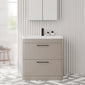 Pride Floorstanding 800mm 2-Drawer Vanity Unit with Polymarble Basin - Pebble Grey