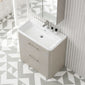 Pride Floorstanding 800mm 2-Drawer Vanity Unit with Polymarble Basin - Pebble Grey