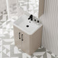 Pride Floorstanding 600mm 2-Door Vanity Unit with Polymarble Basin - Pebble Grey