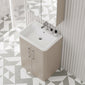 Pride Floorstanding 600mm 2-Door Vanity Unit with Polymarble Basin - Pebble Grey