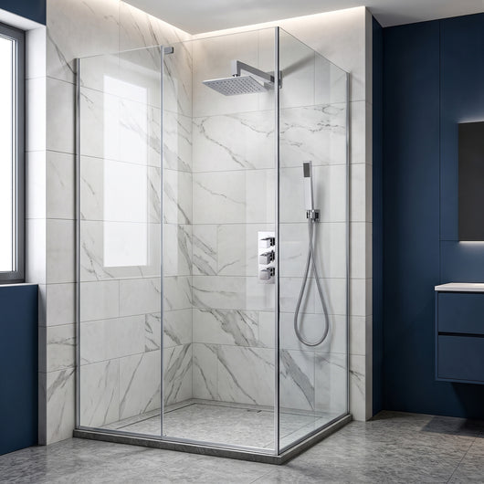  Block Premium Concealed Thermostatic Shower Valve with 250mm Rose & Handset - Chrome