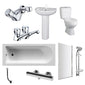 Mercatus Basin Pedestal Straight Bath Suite with Shower Kit - 1500x700