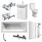 Mercatus Vanity Unit Straight Bath Suite with Shower Kit - 1500x700