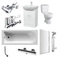 Mercatus Vanity Unit Straight Bath Suite with Shower Kit - 1500x700
