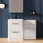 Pride 1150mm 2-Drawer Vanity & WC Combination Unit Set - White Gloss