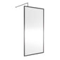 Nuie 1850x1000 Full Framed Wetroom Screen 8mm with Suported Bar - Brushed Pewter - welovecouk