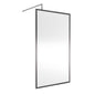 Nuie 1850x1100 Full Framed Wetroom Screen 8mm with Suported Bar - Brushed Pewter - welovecouk