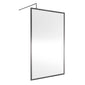 Nuie 1850x1200 Full Framed Wetroom Screen 8mm with Suported Bar - Brushed Pewter - welovecouk