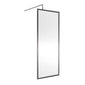 Nuie 1850x760 Full Framed Wetroom Screen 8mm with Suported Bar - Brushed Pewter - welovecouk
