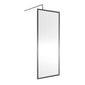 Nuie 1850x800 Full Framed Wetroom Screen 8mm with Suported Bar - Brushed Pewter - welovecouk