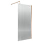 Nuie 1850 x 1000 Fluted Wetroom Screen with Support Bar - Brushed Bronze - welovecouk