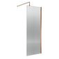 Nuie 1850 x 800 Fluted Wetroom Screen with Support Bar - Brushed Bronze - welovecouk