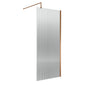 Nuie 1850 x 900 Fluted Wetroom Screen with Support Bar - Brushed Bronze - welovecouk