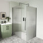 Brushed Pewter Fluted Enclosure with Stone Shower Tray - Various Sizes Available