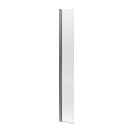  Nuie 1850 x 300mm Wetroom 8mm Return Screen -  Brushed Pewter - welovecouk