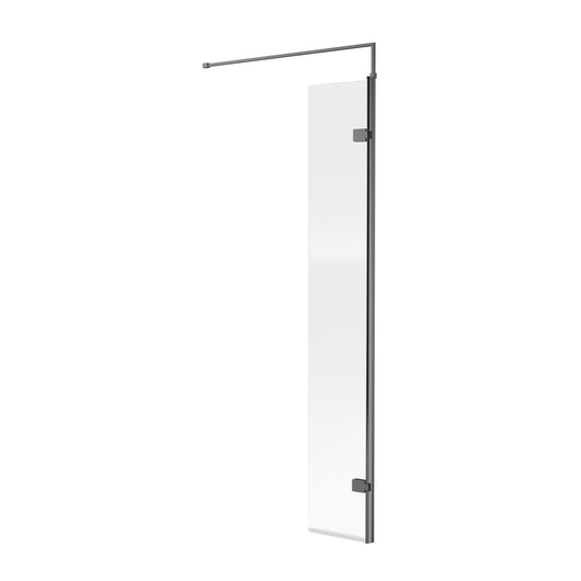  Nuie 1850 x 300mm Hinged Return Screen - Brushed Pewter - welovecouk