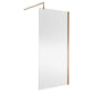Nuie 1850 x 1000 Semi-frameless Wetroom Screen With Support Bar - Brushed Bronze - welovecouk