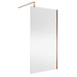 Nuie 1850 x 1100 Semi-frameless Wetroom Screen With Support Bar - Brushed Bronze - welovecouk