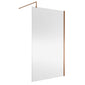Nuie 1850 x 1200 Semi-frameless Wetroom Screen With Support Bar - Brushed Bronze - welovecouk