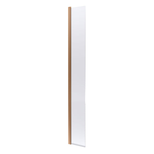  Nuie 1850 x 300 Semi-frameless Hinged Wetroom Screen - Brushed Bronze - welovecouk