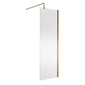 Nuie 1850 x 700 Semi-frameless Wetroom Screen With Support Bar - Brushed Bronze - welovecouk