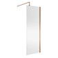Nuie 1850 x 760 Semi-frameless Wetroom Screen With Support Bar - Brushed Bronze - welovecouk
