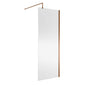 Nuie 1850 x 800 Semi-frameless Wetroom Screen With Support Bar - Brushed Bronze - welovecouk