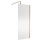 Nuie 1850 x 900 Semi-frameless Wetroom Screen With Support Bar - Brushed Bronze - welovecouk