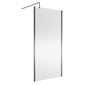 Nuie 1850x1000 Outer Framed Wetroom Screen 8mm with Suported Bar - Brushed Pewter - welovecouk