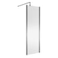 Nuie 1850x700 Outer Framed Wetroom Screen 8mm with Suported Bar - Brushed Pewter - welovecouk