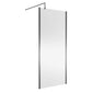 Nuie 1850x900 Outer Framed Wetroom Screen 8mm with Suported Bar - Brushed Pewter - welovecouk