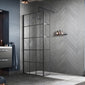 Trieste 8mm Black Grid Screen & 1500 x 760mm Stone Shower Tray