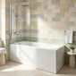 Wallgate 1500 x 700mm Single Ended Acrylic Bath & Square Bath Screen
