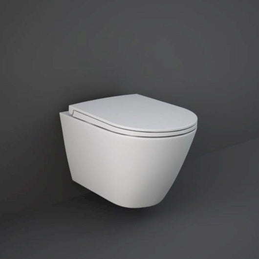  RAK Ceramics Feeling Rimless Wall Hung Pan & Soft Close Seat - Matt White