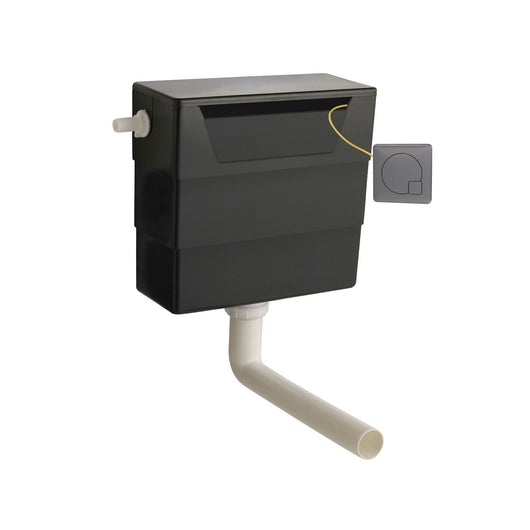  Nuie Universal Concealed Cistern & Square Push Button - Brushed Pewter - welovecouk