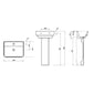 LECICO Zara 1Th Square Basin - 45cm - welovecouk