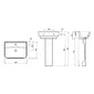 LECICO Zara 1Th Square Basin - 50cm - welovecouk