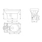 LECICO Zara Round Rimless WC - Comfort Height Close Coupled Open Back Pan