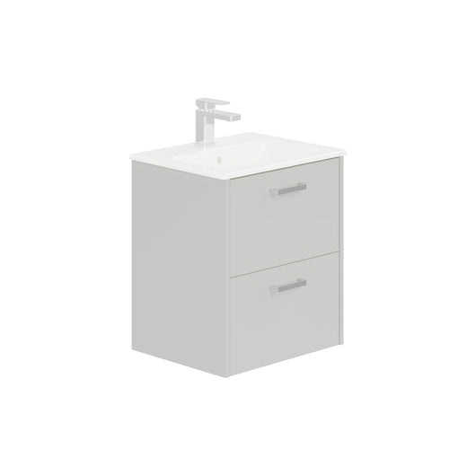  LECICO Zara 50cm 2-Drawer Wall Hung Vanity Unit - Gloss White