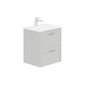 LECICO Zara 50cm 2-Drawer Wall Hung Vanity Unit - Gloss White