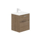 LECICO Zara 50cm 1-Drawer Wall Hung Vanity Unit - Oak
