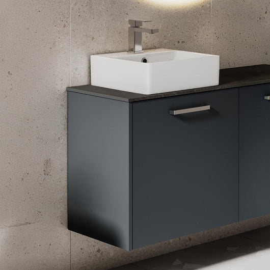  LECICO Zara 60cm 1-Drawer Wall Hung Vanity Unit - Matt Anthracite