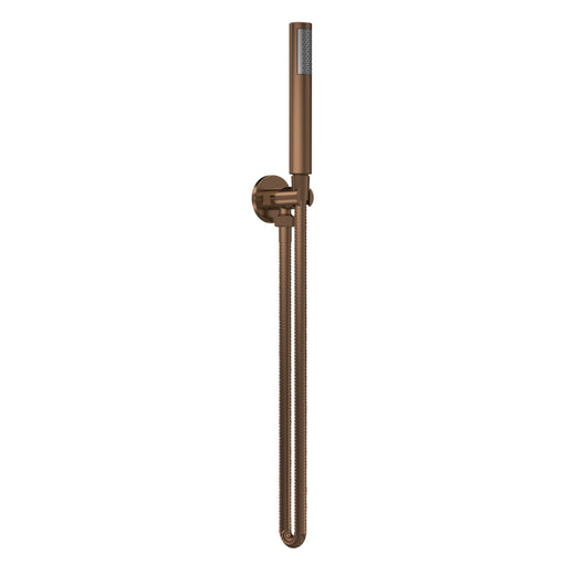  Nuie Round Pencil Shower Handset with Hose and Bracket - Brushed Bronze