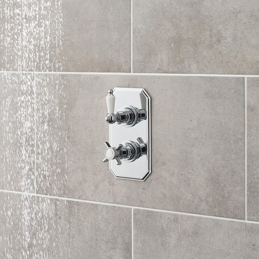  Nuie Beaumont Traditional Chrome Concealed Shower Valve Dual Handle