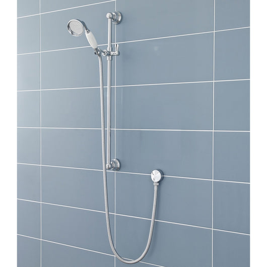  Nuie Traditional Slider Shower Rail Kit & Traditional Handset, Chrome