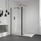 Aquadart Wetroom 8 Glass Panel 800mm Clear With Black Profile Pack - welovecouk