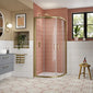 Lucie Brushed Brass 1000mm x 1000mm Shower Enclosure Quadrant - 8mm Glass