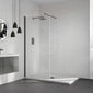 Aquadart Wetroom 8 Glass Panel 800mm Clear With Black Profile Pack - welovecouk