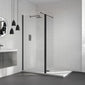 Aquadart Wetroom 8 Glass Panel 800mm Clear With Black Profile Pack - welovecouk